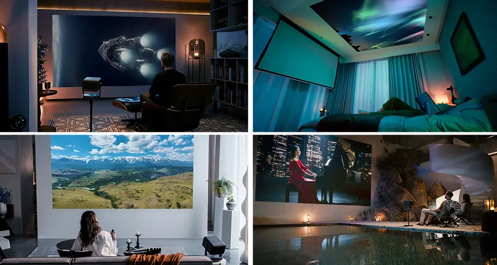 Hisense C2 Ultra lifestyle projection examples